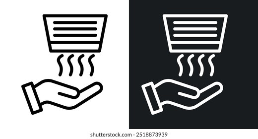 Hand dryer outlined icon vector collection.