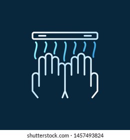 Hand Dryer vector colored outline simple icon or symbol on dark background