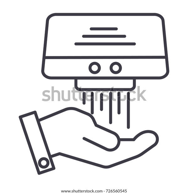 hand dryer vector line icon, sign, illustration\
on background, editable\
strokes