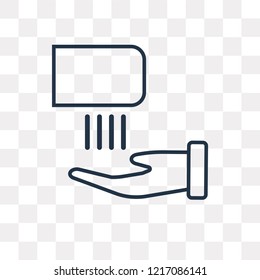 Hand dryer vector outline icon isolated on transparent background, high quality linear Hand dryer transparency concept can be used web and mobile