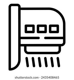 Hand drying mechanism icon outline vector. Automated palm heating system. Sensor blowing electric air box