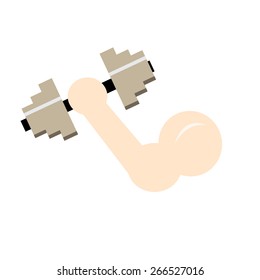 a hand with dumbbell