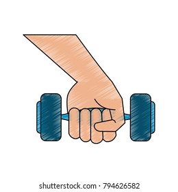 Hand with dumbbell