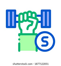 Hand Dumbbell Icon Vector. Outline Hand Dumbbell Sign. Isolated Contour Symbol Illustration
