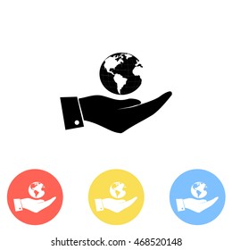 Hand with earth icon