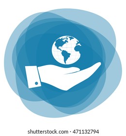 Hand with earth icon