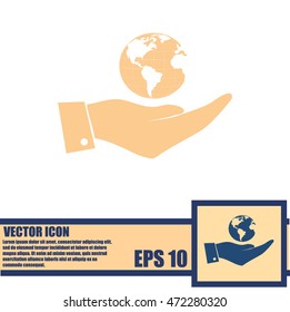 Hand with earth icon