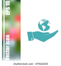 Hand with earth icon