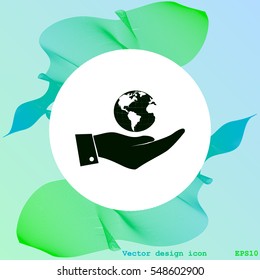 Hand with earth icon
