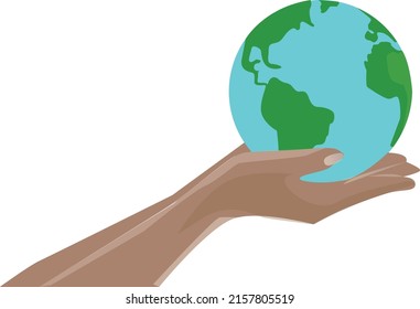 eine Hand-Erde-Illustration, Weltraumtag