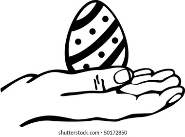 hand with easter egg