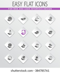 Hand easy flat web icons for user interface design