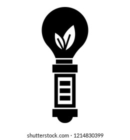 Hand eco bulb icon. Simple illustration of hand eco bulb vector icon for web design isolated on white background