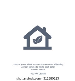 hand and Eco House icon.