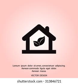 hand and Eco House icon.
