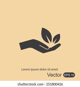 Hand and eco icon