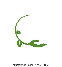 hand eco vector design template illustration