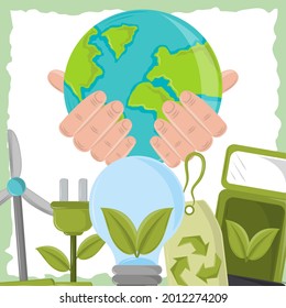 hand with ecological world energy nature