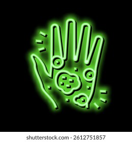 hand eczema neon light sign vector. hand eczema illustration