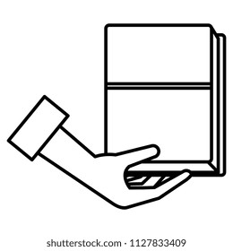 hand with education text books