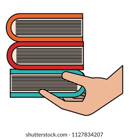 hand with education text books