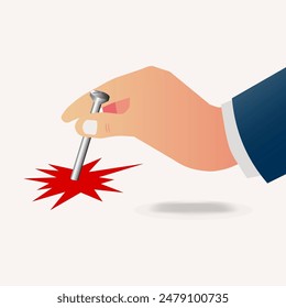 Mano con Ilustración vectorial de diseño de uñas de metal de elección