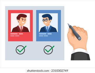Hand Election Vote Symbol Cartoon illustration vector