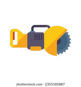 Hand electric saw icon flat vector. Power chain. Wood machine isolated