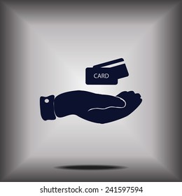 hand and electronic card icon