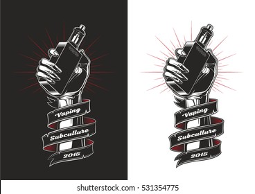 電子タバコを持つ手 ビンテージイラスト ベーピングイラスト のベクター画像素材 ロイヤリティフリー Shutterstock