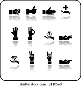 A hand elements icon set.