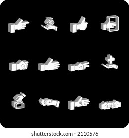 A hand elements icon set