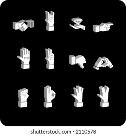 A hand elements icon set