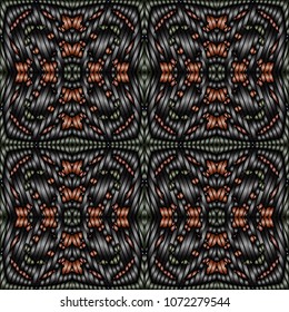 Hand embroidery designs with geometric ornament. Pattern for surface design, textiles, printing, wallpaper.