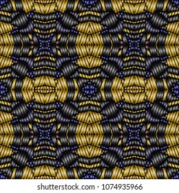 Hand embroidery designs with geometric ornament. Pattern for surface design, textiles, printing, wallpaper.
