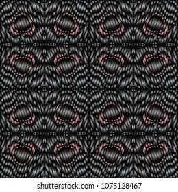 Hand embroidery designs with geometric ornament. Pattern for surface design, textiles, printing, wallpaper.