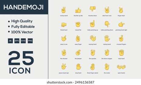 Hand emoji icon collection vector illustrator