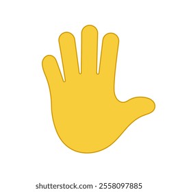 Hand Emoji Icon. Hand Icon Symbol of Participate, Volunteer, Stop and Vote. Open Palm Icon. Stop or Greeting Gesture. Isolated Vector Illustration.