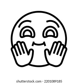 hand emoji line icon vector. hand emoji sign. isolated contour symbol black illustration