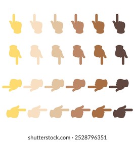 Mano emoji Vector expresión ilustración apuntando