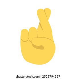 Mano emoji Ilustración vectorial expresión dedos cruzados