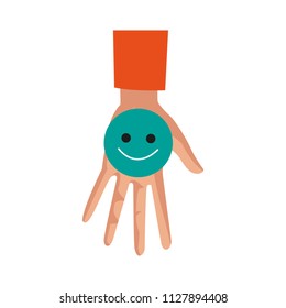 Hand with emoticon