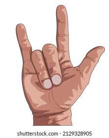 hand emoticon to describe the word rock n roll