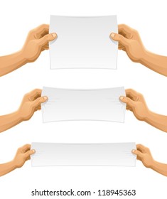 Hand with empty banner