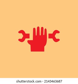 hand engineer illustration logo design