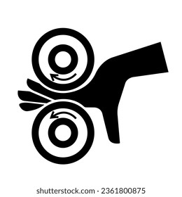Hand Entangle Left Black Icon ,Vector Illustration, Isolate On White Background Label. EPS10