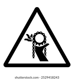 Hand Entanglement Bottom Left Chain Symbol Sign, Vector Illustration, Isolate On White Background Label.EPS10