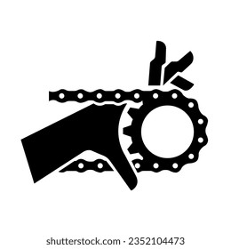 Hand Entanglement Chain Drive Black Icon ,Vector Illustration, Isolate On White Background Label. EPS10