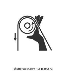 Hand entanglement pinch point icon isolated on white background. Caution symbol modern, simple, vector, icon for website design, mobile app, ui. Vector Illustration