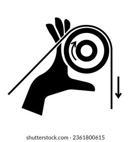 Hand Entanglement Rollers Black Icon ,Vector Illustration, Isolate On White Background Label. EPS10